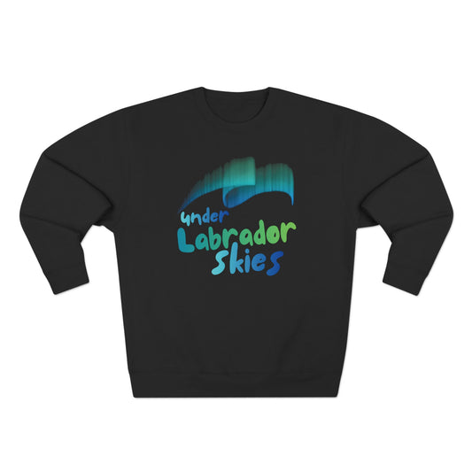 Under Labrador Skies Crewneck Sweatshirt — Northern Lights Graphic Pullover