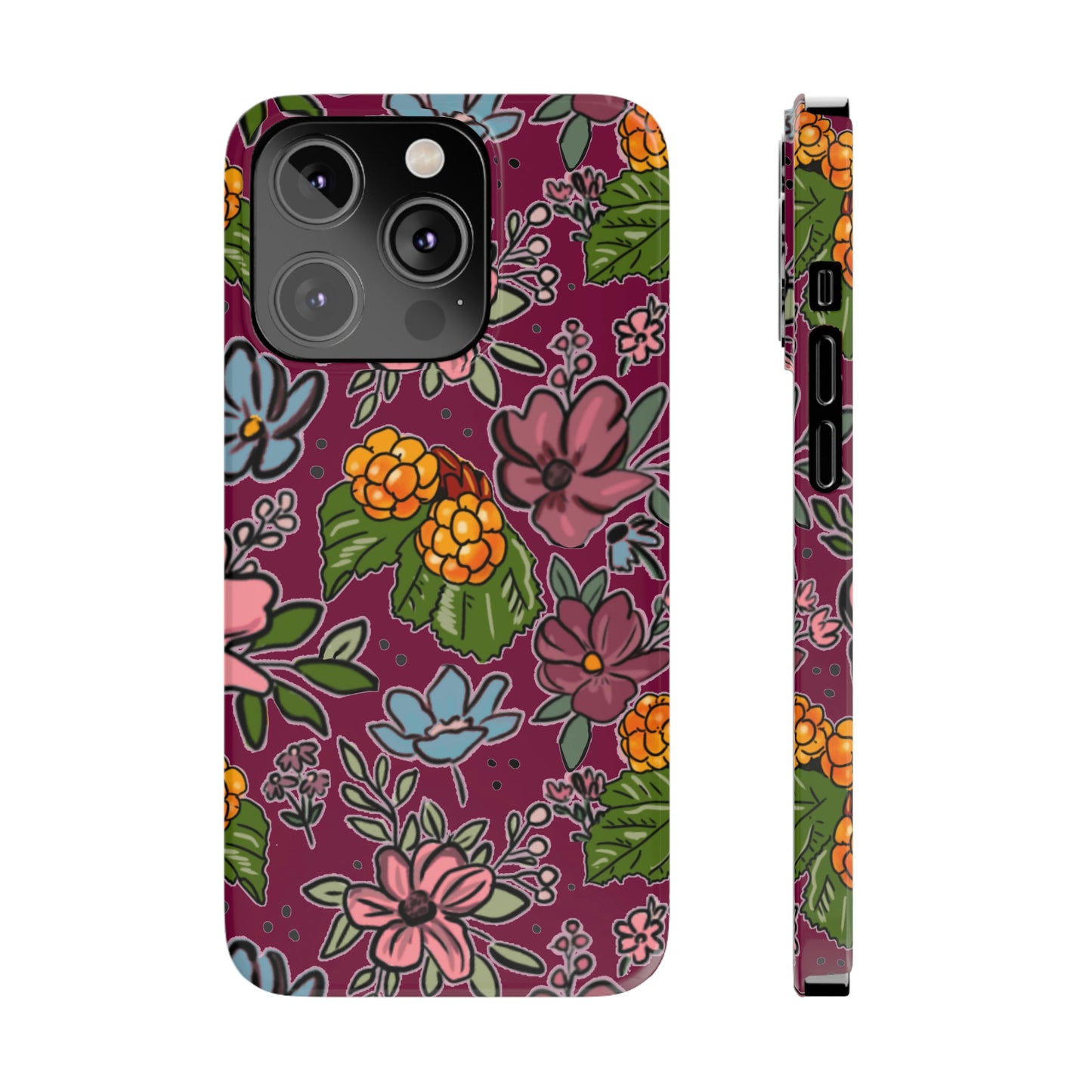 Bakeapple bloom, plum - Slim Phone Cases, Case-Mate