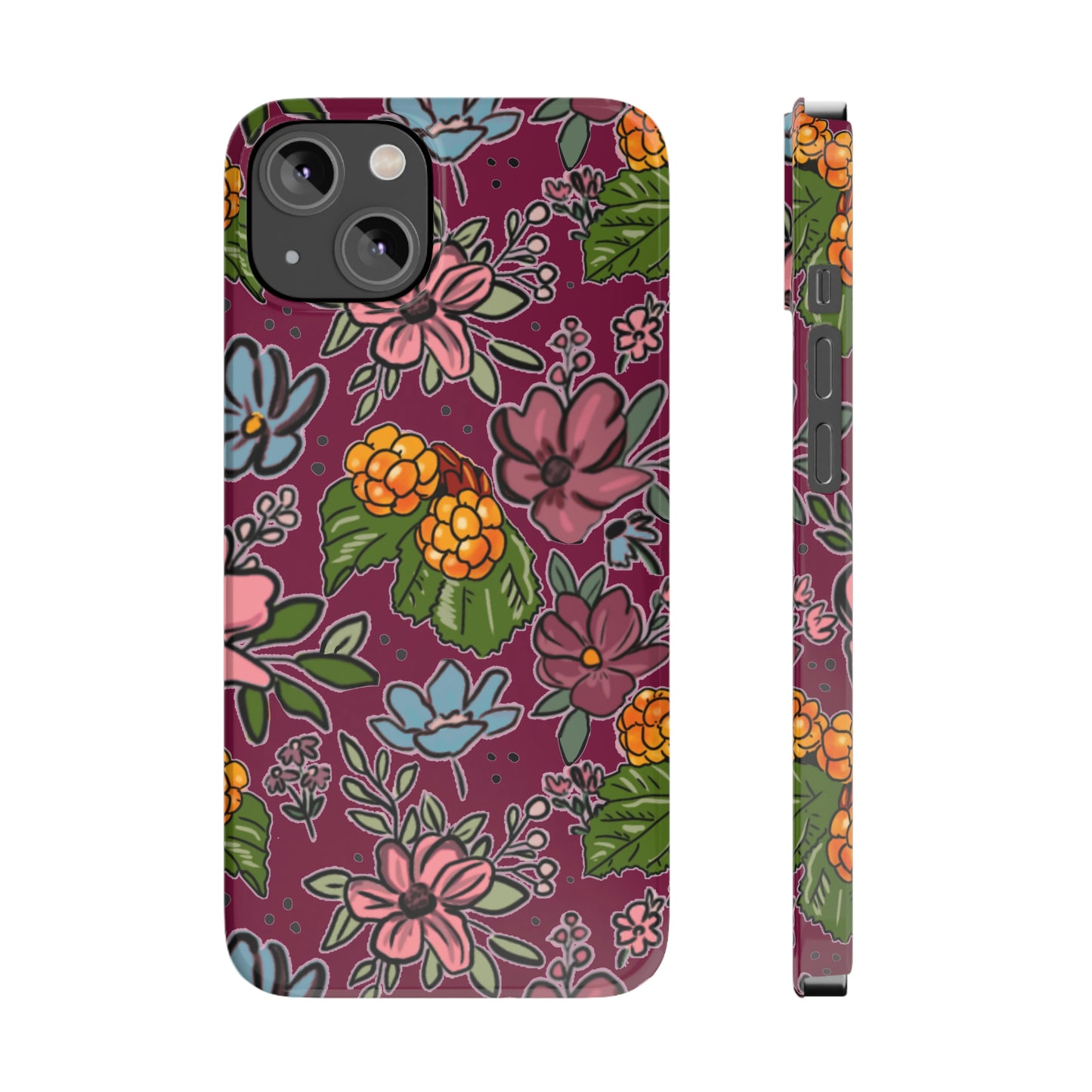 Bakeapple bloom, plum - Slim Phone Cases, Case-Mate