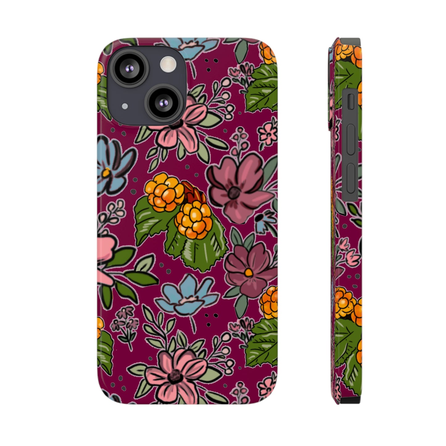 Bakeapple bloom, plum - Slim Phone Cases, Case-Mate