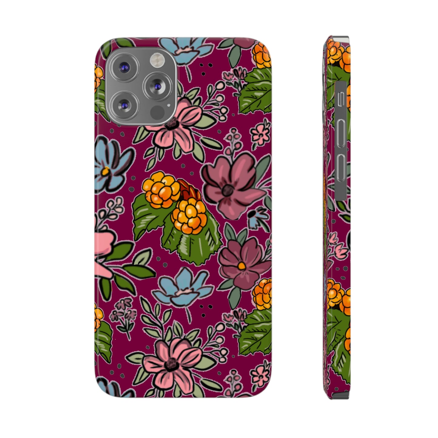 Bakeapple bloom, plum - Slim Phone Cases, Case-Mate