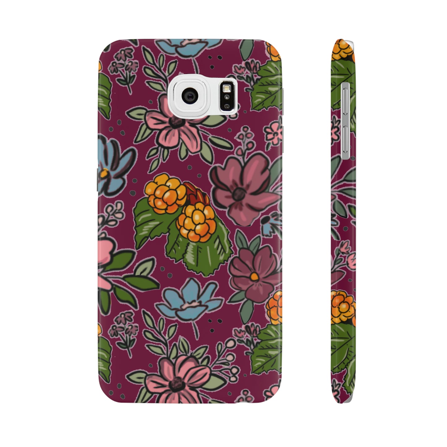 Bakeapple bloom, plum - Slim Phone Cases, Case-Mate