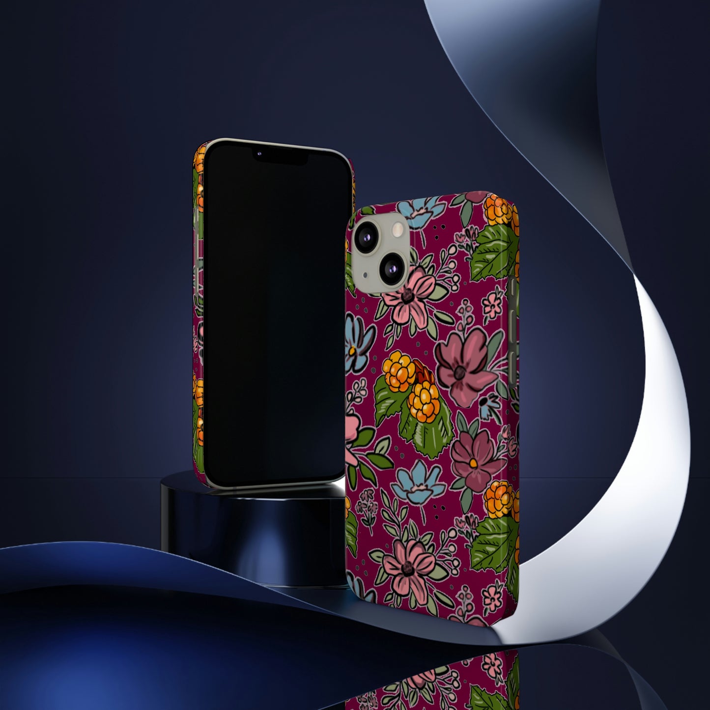 Bakeapple bloom, plum - Slim Phone Cases, Case-Mate