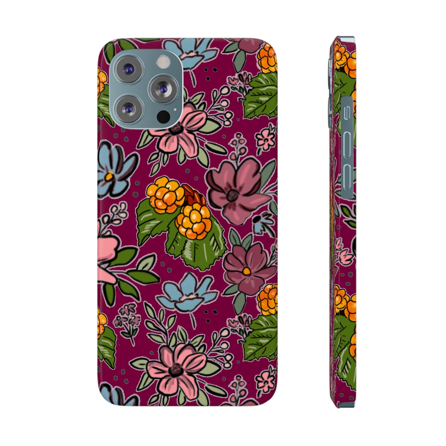 Bakeapple bloom, plum - Slim Phone Cases, Case-Mate