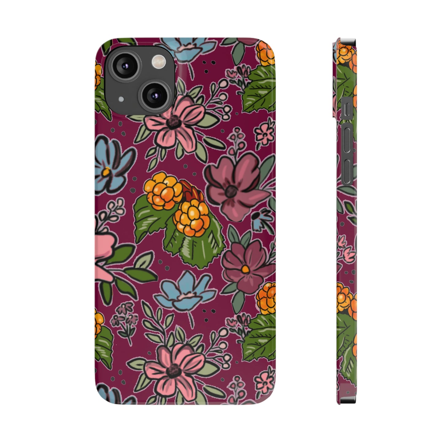 Bakeapple bloom, plum - Slim Phone Cases, Case-Mate
