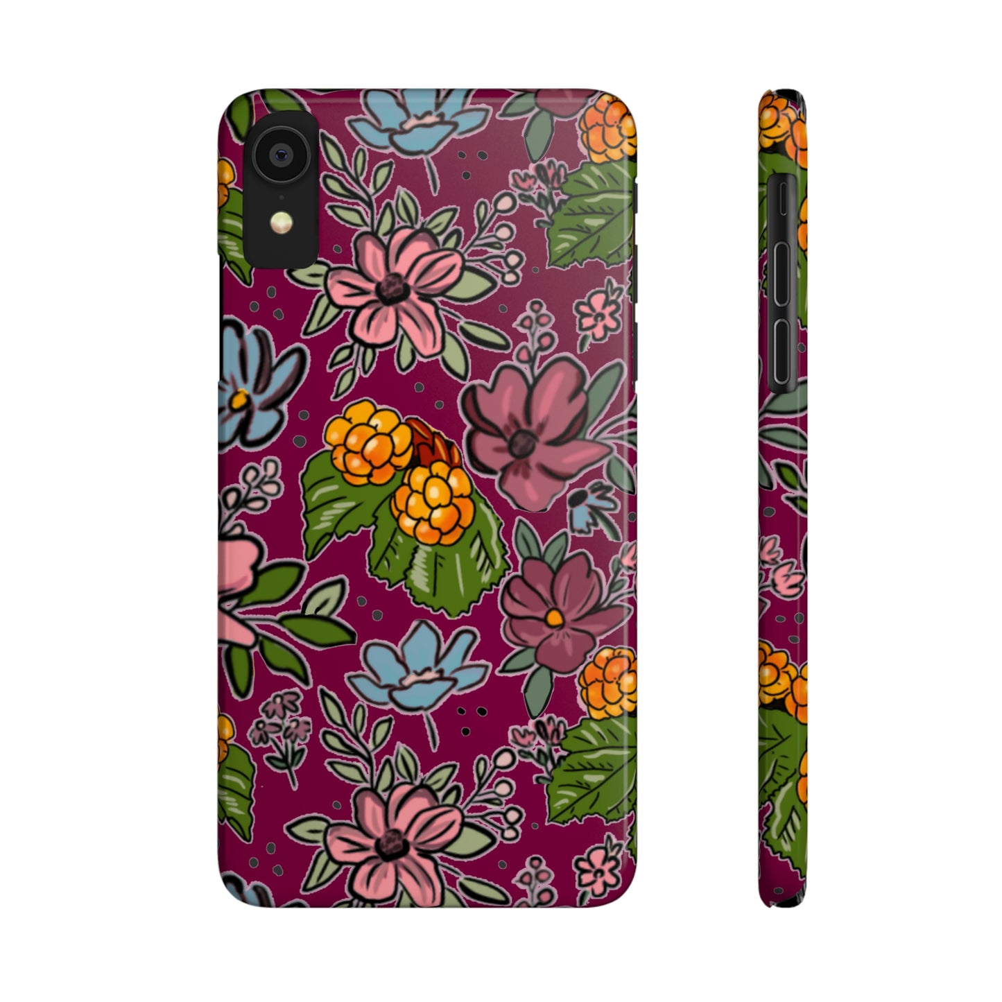 Bakeapple bloom, plum - Slim Phone Cases, Case-Mate