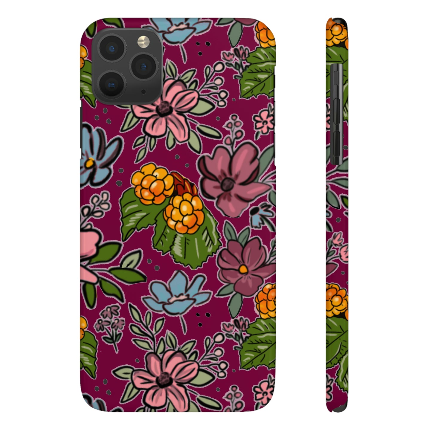 Bakeapple bloom, plum - Slim Phone Cases, Case-Mate