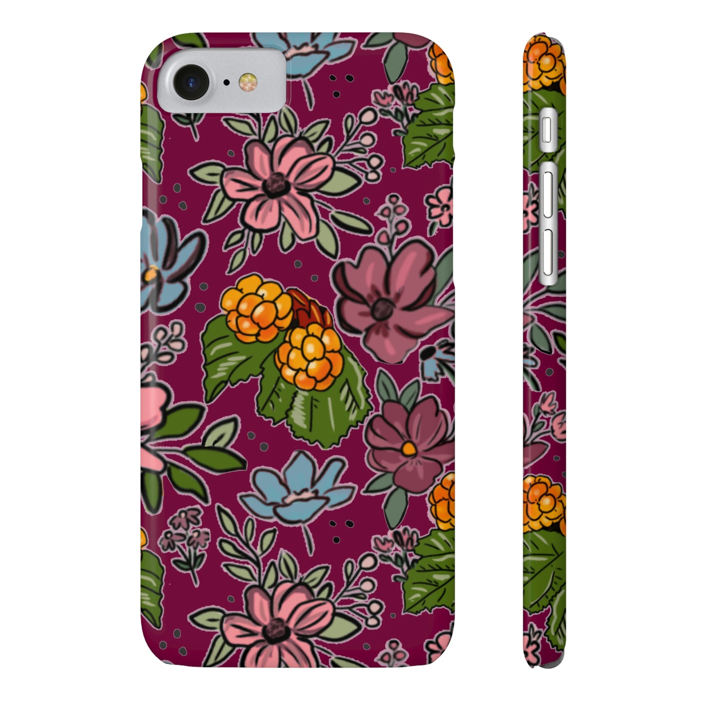 Bakeapple bloom, plum - Slim Phone Cases, Case-Mate