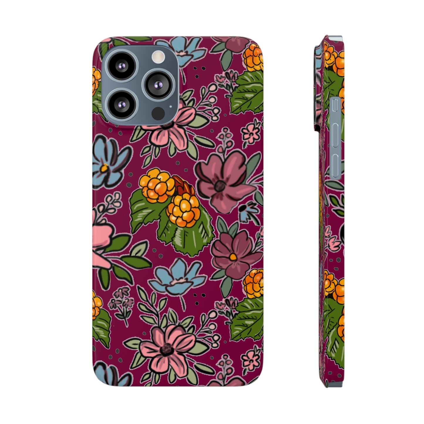 Bakeapple bloom, plum - Slim Phone Cases, Case-Mate