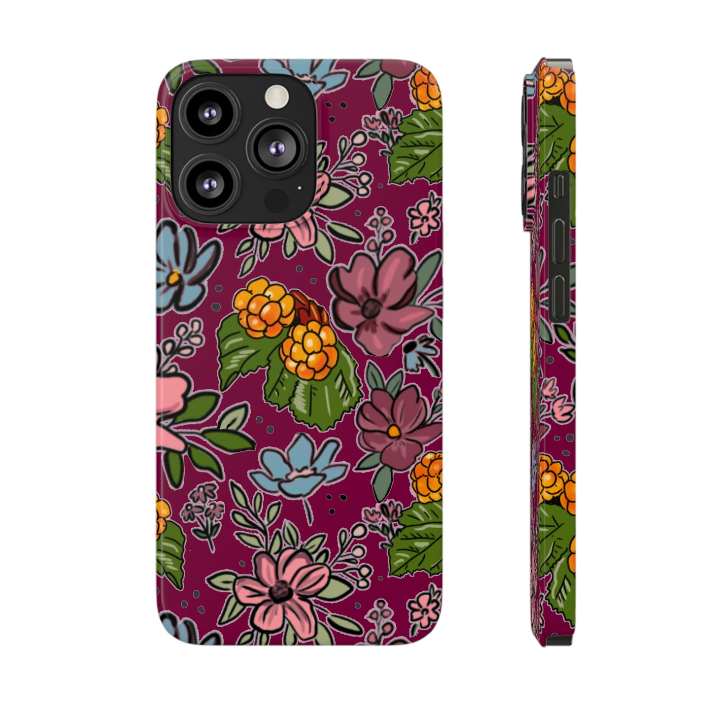 Bakeapple bloom, plum - Slim Phone Cases, Case-Mate