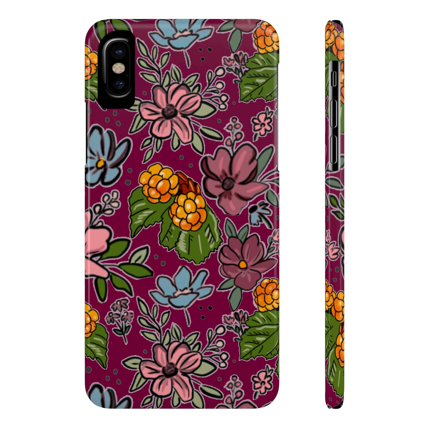 Bakeapple bloom, plum - Slim Phone Cases, Case-Mate