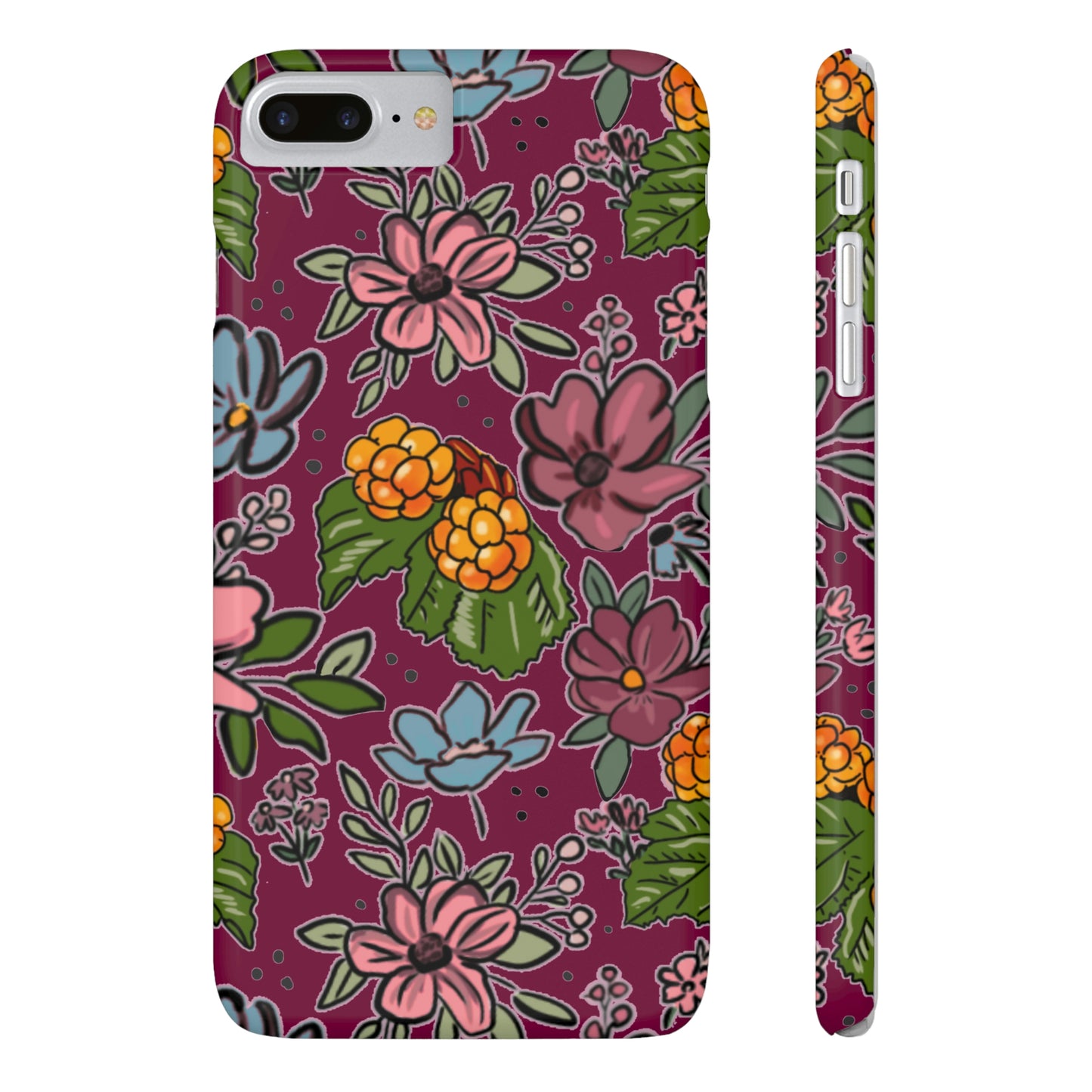 Bakeapple bloom, plum - Slim Phone Cases, Case-Mate