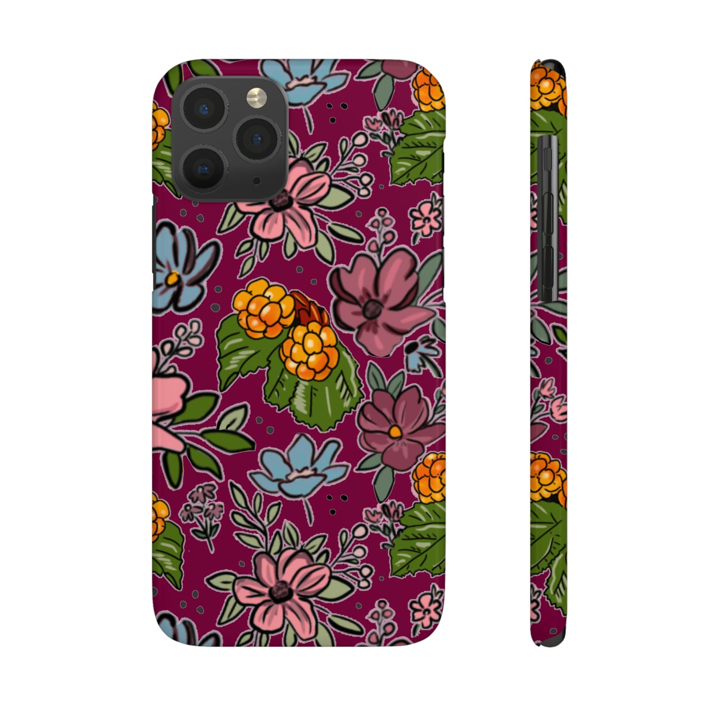 Bakeapple bloom, plum - Slim Phone Cases, Case-Mate