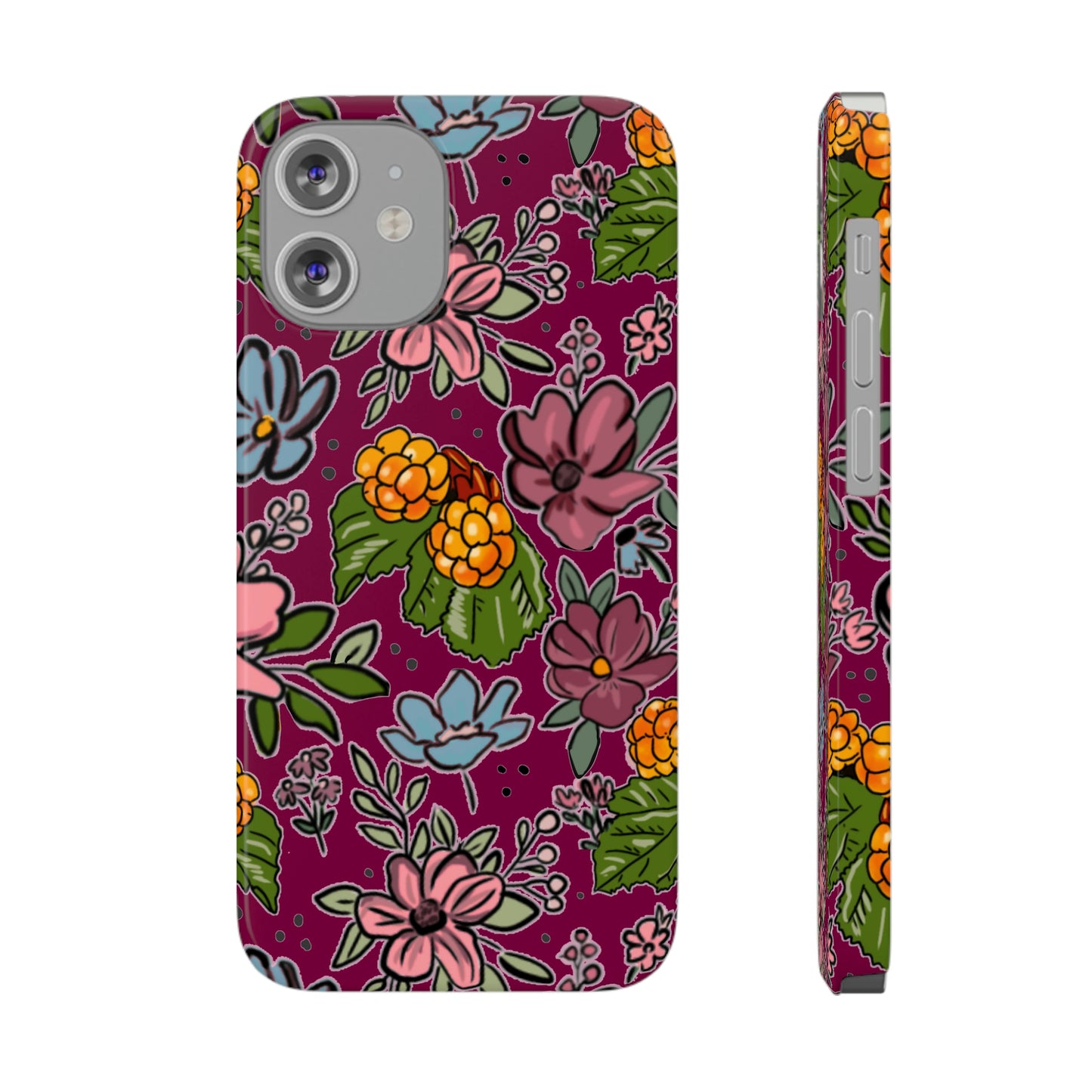 Bakeapple bloom, plum - Slim Phone Cases, Case-Mate