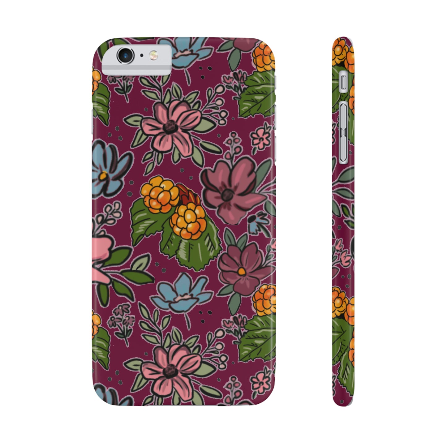 Bakeapple bloom, plum - Slim Phone Cases, Case-Mate