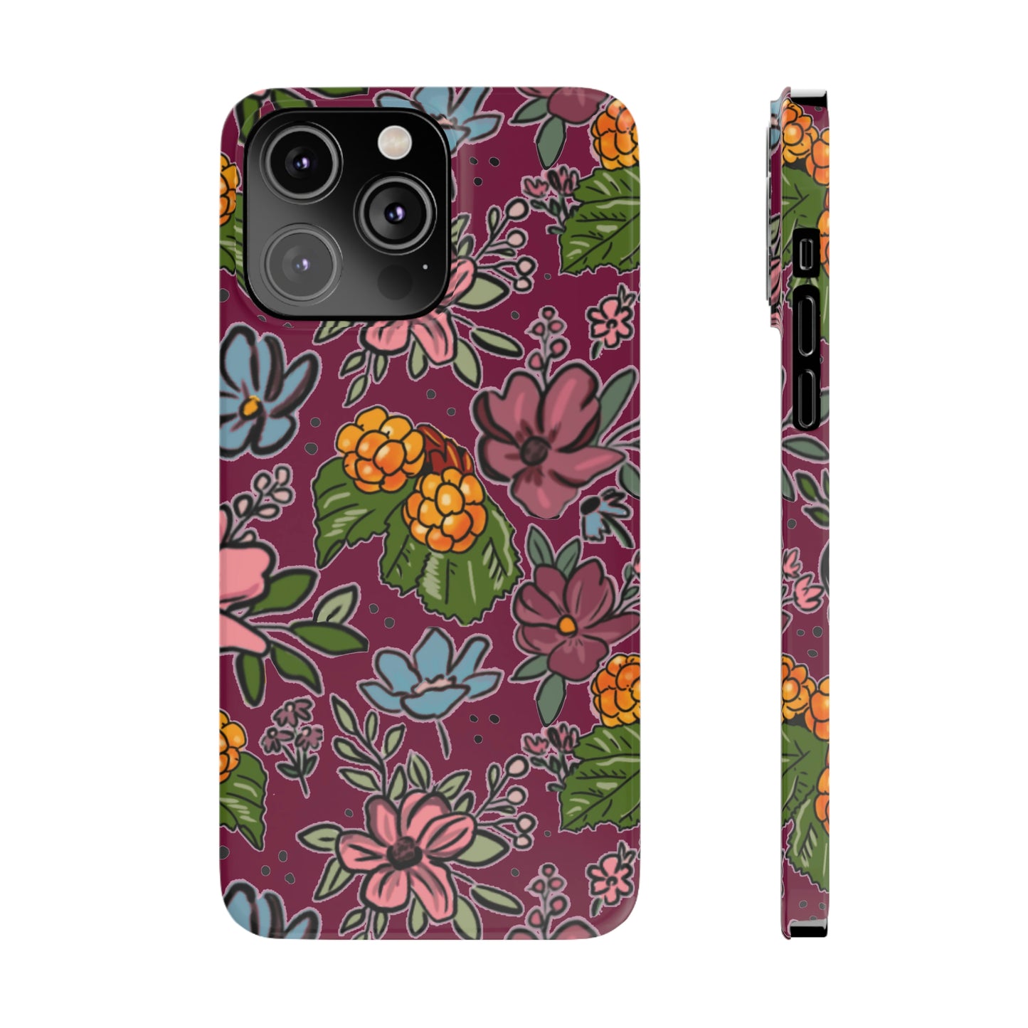 Bakeapple bloom, plum - Slim Phone Cases, Case-Mate