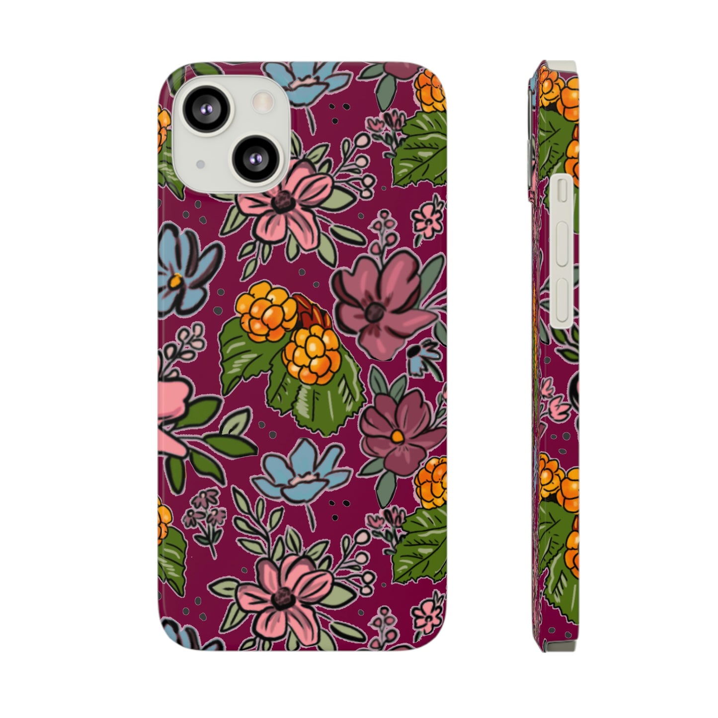 Bakeapple bloom, plum - Slim Phone Cases, Case-Mate