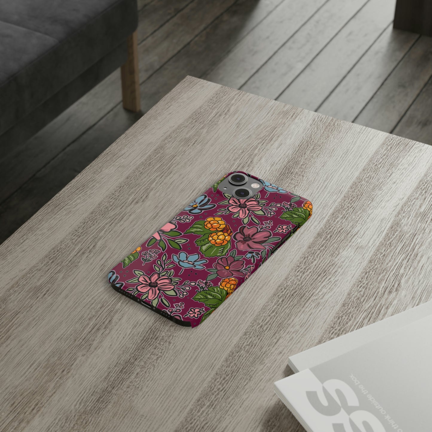 Bakeapple bloom, plum - Slim Phone Cases, Case-Mate