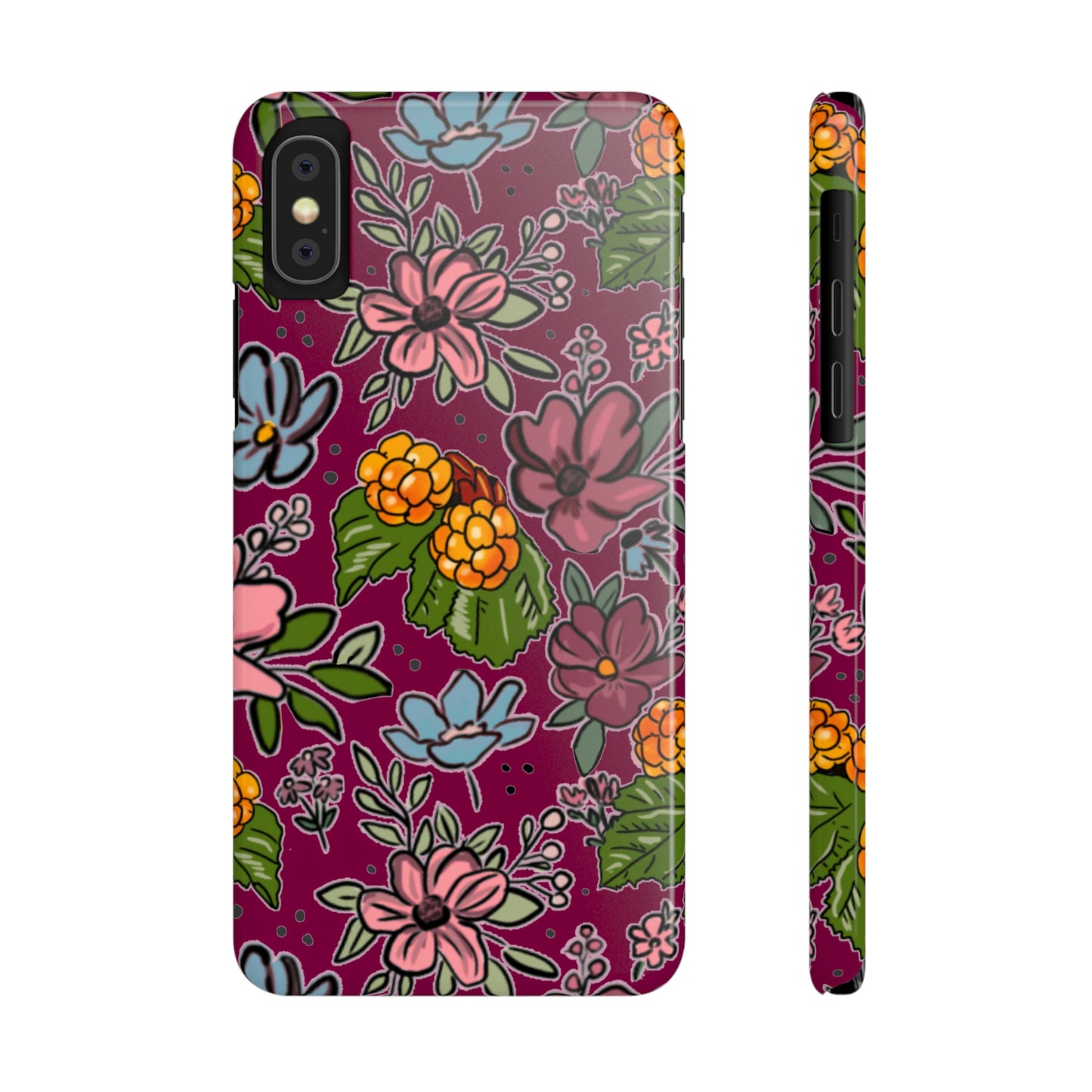 Bakeapple bloom, plum - Slim Phone Cases, Case-Mate