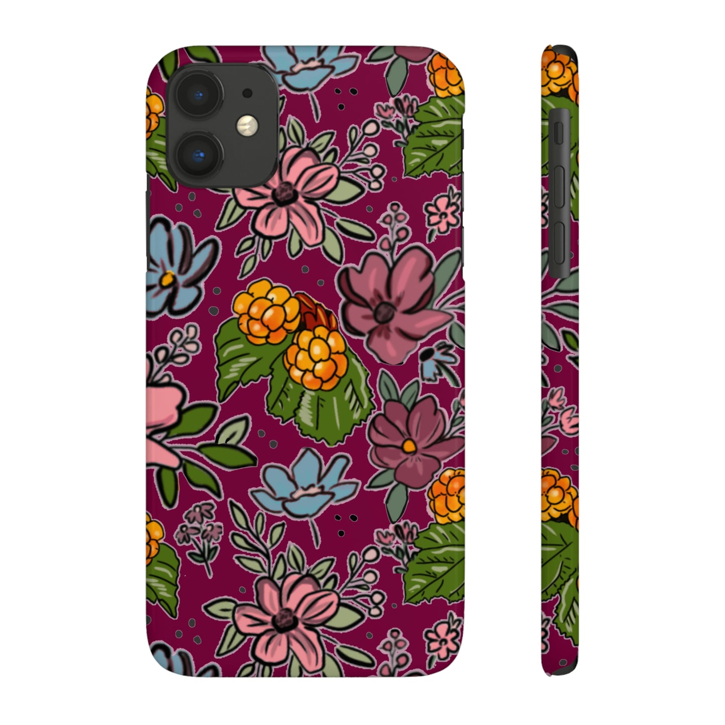 Bakeapple bloom, plum - Slim Phone Cases, Case-Mate