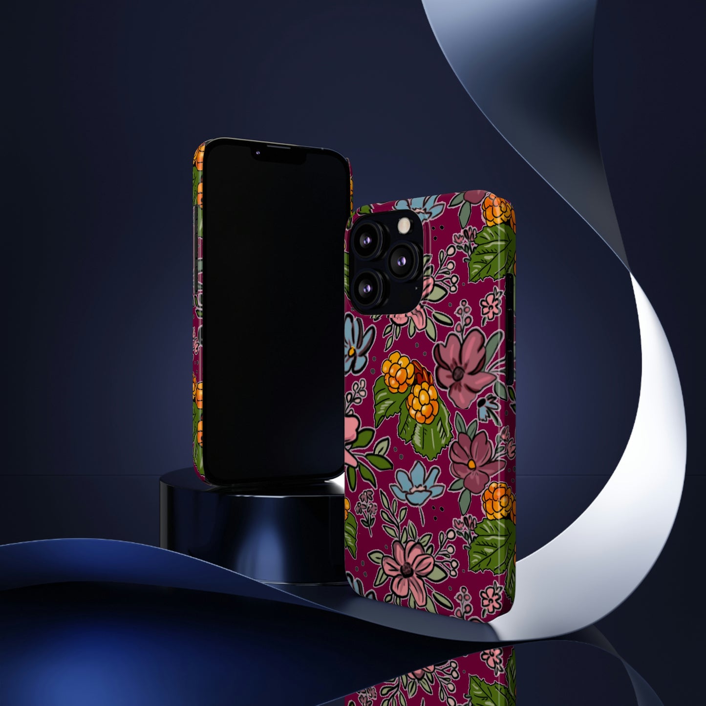 Bakeapple bloom, plum - Slim Phone Cases, Case-Mate