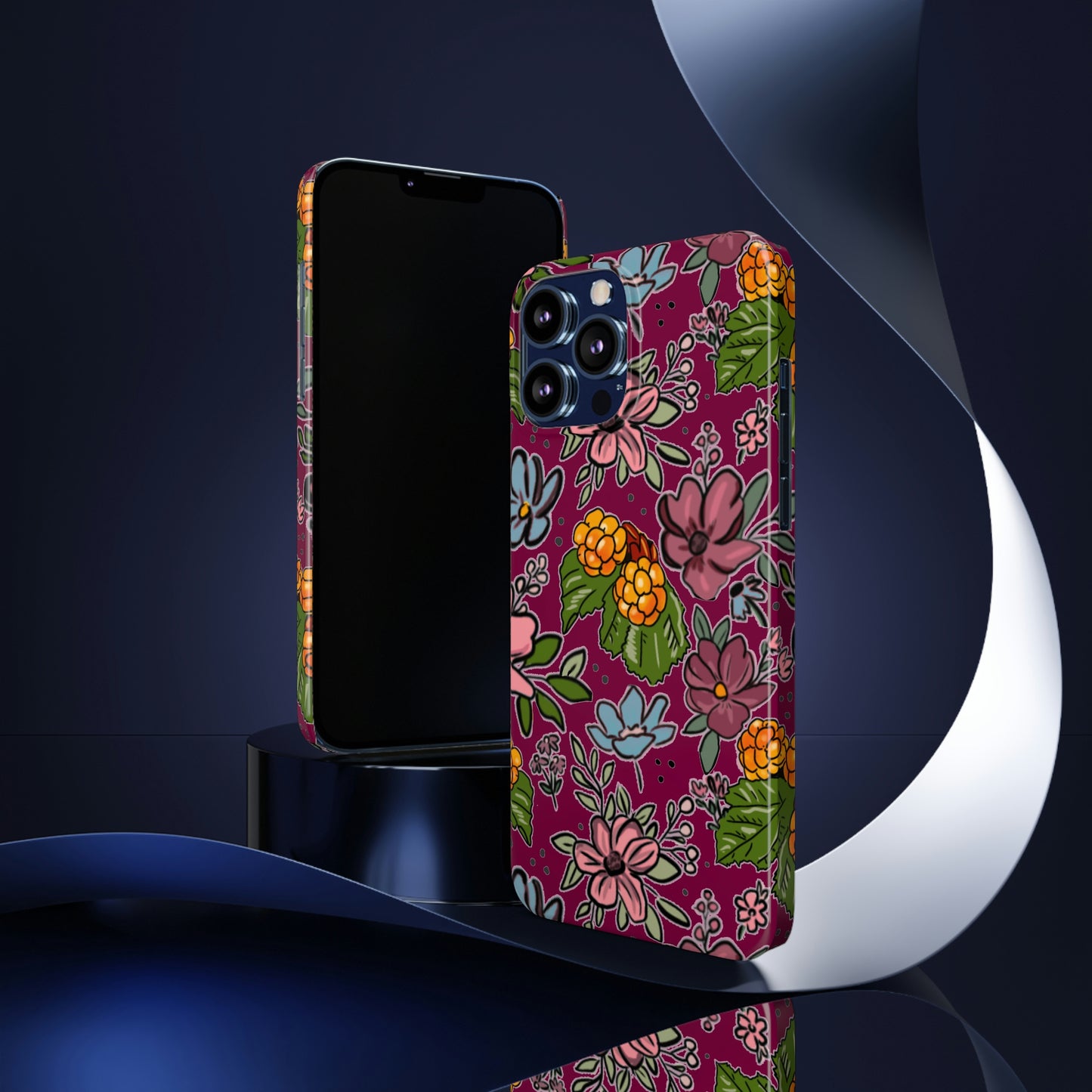 Bakeapple bloom, plum - Slim Phone Cases, Case-Mate