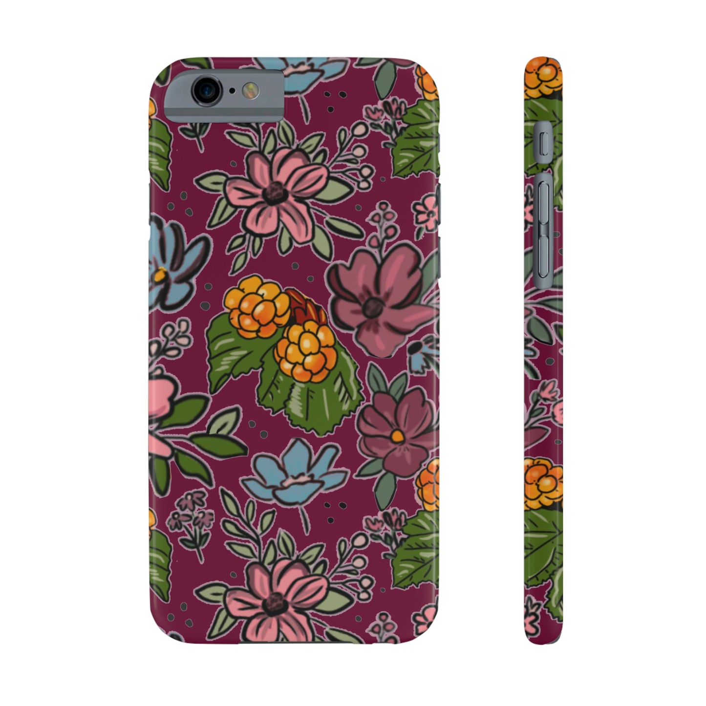 Bakeapple bloom, plum - Slim Phone Cases, Case-Mate