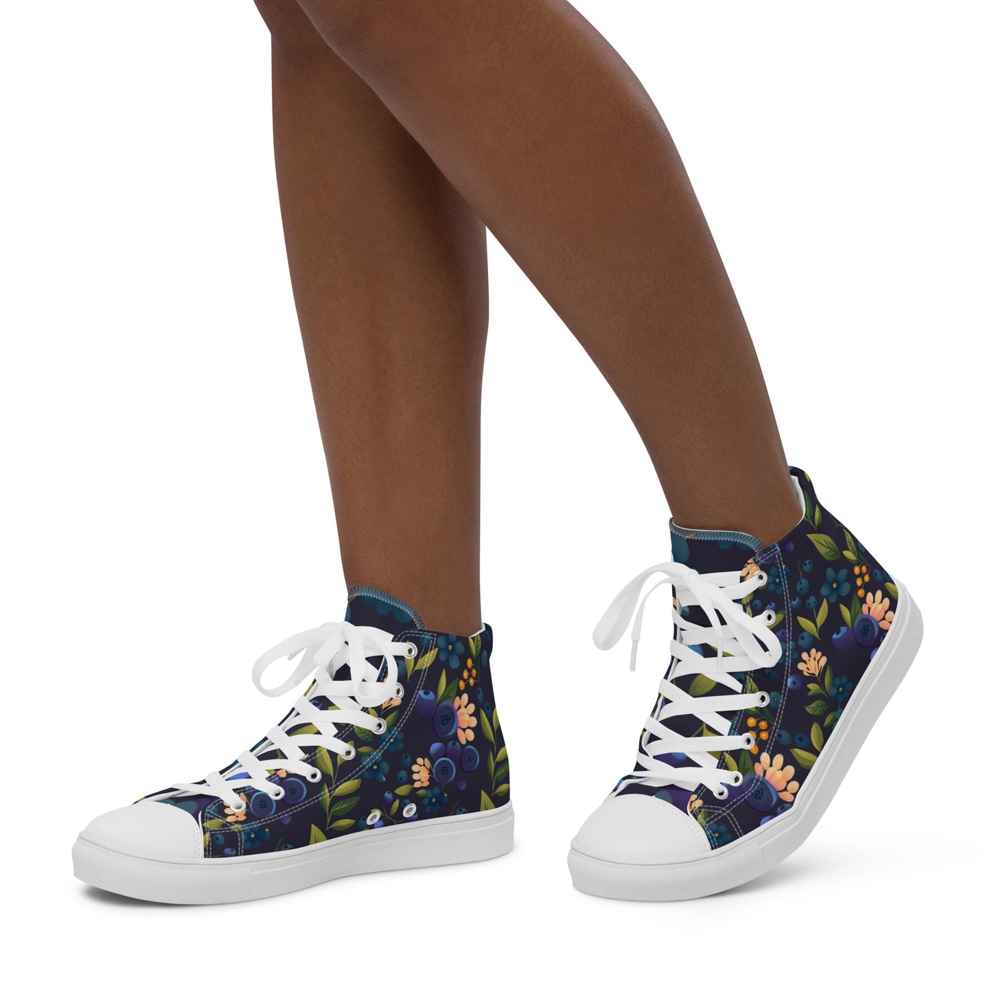 Blueberry dream - Women’s high top canvas shoes